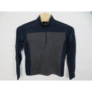 Kuhl Ryzer 1/4 Zip Mens Medium Sweater Gray Blue Pullover Hiking Outdoors